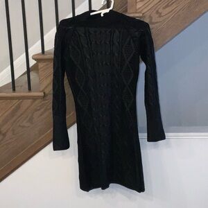 Zara Black Long Sleeve Knit Dress